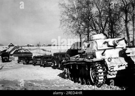 Column of German Panzer III in Orel. [automated translation] Stock ...