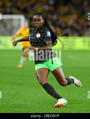 27th July 2023;  Brisbane Stadium, Brisbane, Queensland, Australia: FIFA Womens World Cup Group B Football, Australia versus Nigeria; Antionette Payne of Nigeria Stock Photo