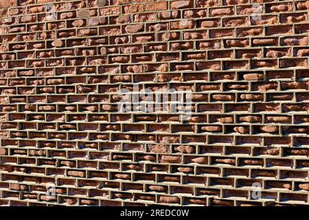 Close up of brick walls alongside the freeway in the Bronx in New York Stock Photo