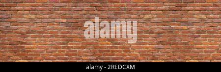 grunge brick wall, old brickwork panoramic view Stock Photo