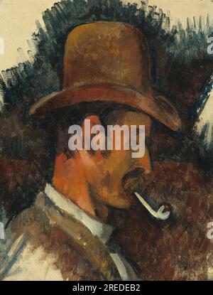 Title: Man with Pipe Creator: Paul Cézanne Date: 1890-1892 Dimensions: 26.1 x 20.2 cm Medium: Oil on canvas Location: National Gallery of Art, Washington, D.C. Stock Photo