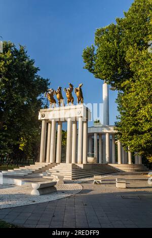 SKOPJE, NORTH MACEDONIA - AUGUST 10, 2019: Fallen Heroes for Macedonia monument in Skopje, North Macedonia Stock Photo