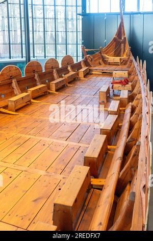 Myklebust ship deck, Sagastad Vikingcenter (Viking Ship Museum), Sjøgata, Nordfjordeid, Vestland County, Norway Stock Photo