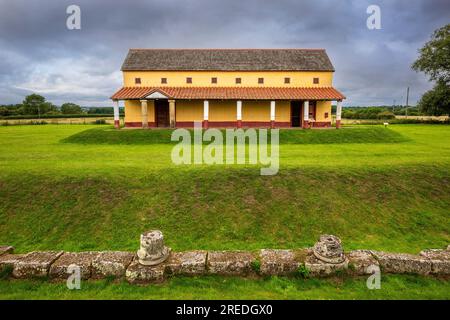 Reconstruction of a Roman villa at Wroxeter, Shropshire, England Stock Photo