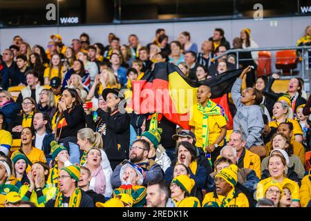 Brisbane, Queensland, Australia. 27th July, 2023. BRISBANE, AUSTRALIA - JULY 27: Australia plays Nigeria at the FIFA Women's World Cup Australia & New Zealand 2023 at Brisbane Stadium on July 27, 2023 (Credit Image: © Chris Putnam/ZUMA Press Wire) EDITORIAL USAGE ONLY! Not for Commercial USAGE! Stock Photo