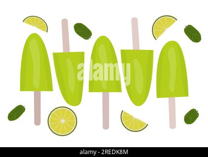 Ice cream mojito. Vector illustration Stock Vector