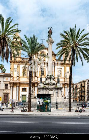 Palermo, Italy - May 18, 2023: Church of Saint Dominic in Palermo, Italy, is the second in importance only to the Cathedral and is located in the Sain Stock Photo