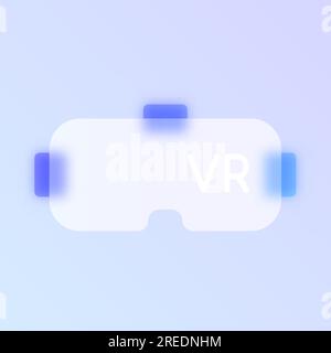 vr glasses glass morphism trendy style icon Stock Vector