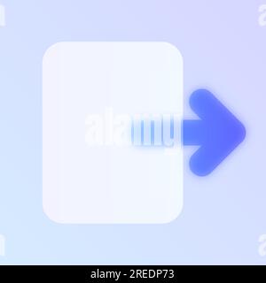 logout glass morphism trendy style icon Stock Vector