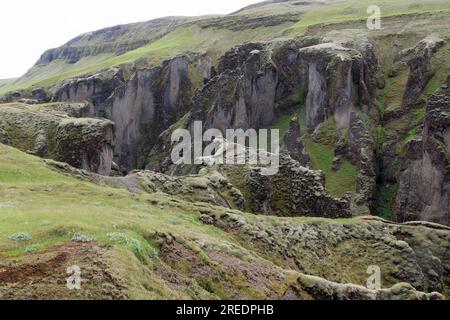 Fjaora River in Fjaorargljufur canyon Iceland Stock Photo