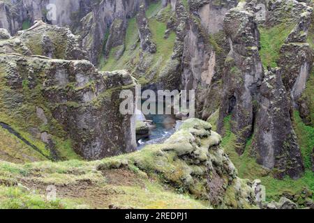 Fjaora River in Fjaorargljufur canyon Iceland Stock Photo