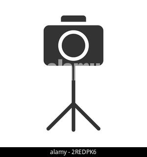 camera on tripod vector icon isolated Stock Vector