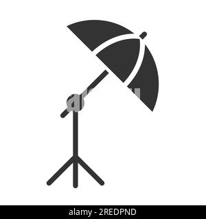 flash umbrella for studio photography vector icon Stock Vector