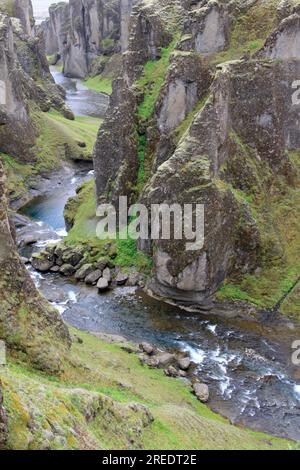 Fjaora River in Fjaorargljufur canyon Iceland Stock Photo