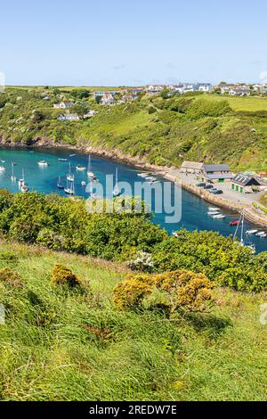 Solva Harbour in the estuary of the River Solva viewed from The Gribin at Solva in the Pembrokeshire Coast National Park, West Wales UK Stock Photo