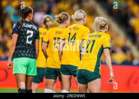 Brisbane, Queensland, Australia. 27th July, 2023. BRISBANE, AUSTRALIA - JULY 27: Australia plays Nigeria at the FIFA Women's World Cup Australia & New Zealand 2023 at Brisbane Stadium on July 27, 2023 (Credit Image: © Chris Putnam/ZUMA Press Wire) EDITORIAL USAGE ONLY! Not for Commercial USAGE! Stock Photo