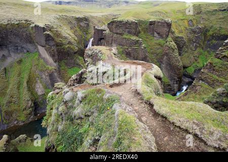 Fjaora River in Fjaorargljufur canyon Iceland Stock Photo