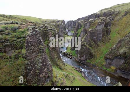 Fjaora River in Fjaorargljufur canyon Iceland Stock Photo