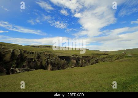 Fjaora River in Fjaorargljufur canyon Iceland Stock Photo