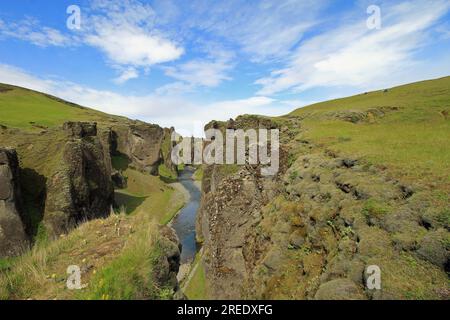 Fjaora River in Fjaorargljufur canyon Iceland Stock Photo