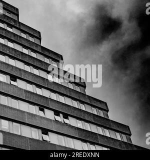 Moorfoot brutalist building black and white Sheffield Stock Photo