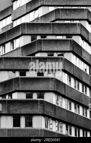 Moorfoot brutalist building black and white Sheffield Stock Photo