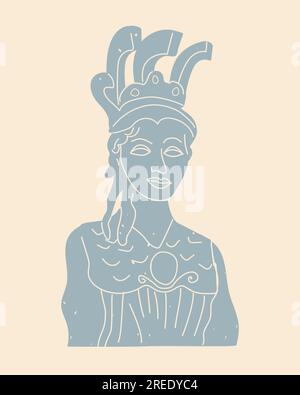 marble statues of greek woman goddes athena Stock Vector