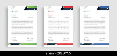 Professional corporate business stationery letterhead template design Stock Vector