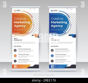 Roll up banner template design ,standee design template Stock Vector