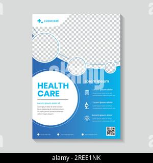 Modern Medical Flyer Template Design, Healthcare brochure a4 template design Stock Vector