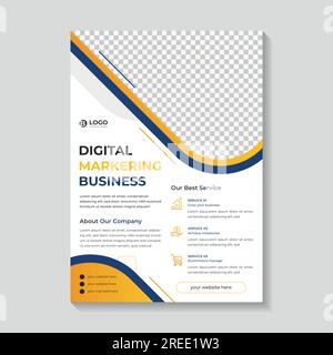 Modern marketing business flyer design template, marketing flyer, business template, corporate flyer, company template Stock Vector