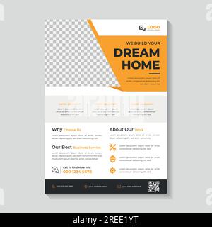 Real Estate Construction Flyer Template Stock Vector