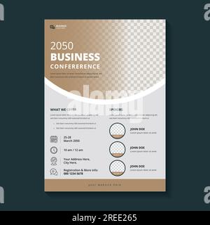Company business meeting flyer, business conference template design Stock Vector