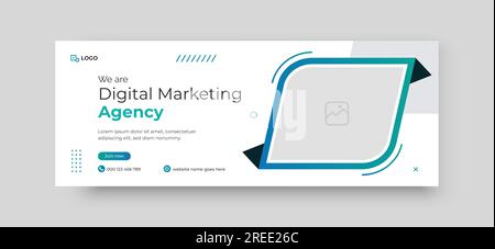 Digital Marketing Facebook Cover Template & Business Social Media Web Banner Design. Stock Vector