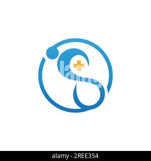 Abstract people body health logo health care logo design modern symbol icon design concept. Infinity medical logo design vector image Stock Vector