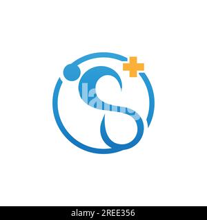 Abstract people body health logo health care logo design modern symbol icon design concept. Infinity medical logo design vector image Stock Vector