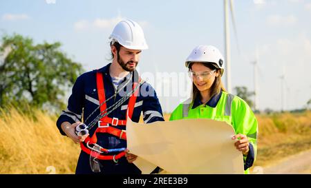 Engineer working with confident. Worker outdoor working. Mega project construction. Stock Photo