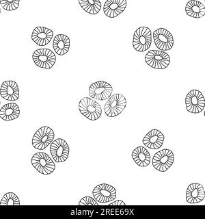 Flower seamless pattern. Repeating flowers background. Hand drawn design for prints. Repeated hands draw art texture. Drawing outline floral. Repeat Stock Vector