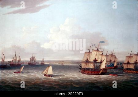 The British Fleet Entering Havana, 21 August 1762 1775 by Dominic Serres Stock Photo