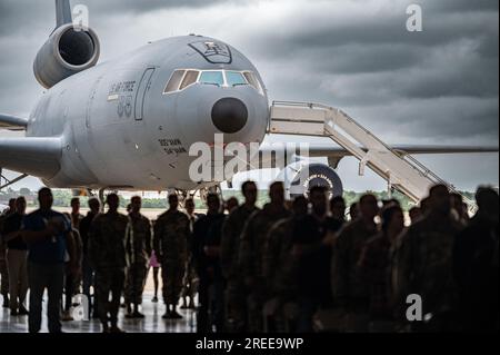 KC-10 Extender at Joint Base McGuire-Dix-Lakehurst, NJ. on June 21, 2023. U.S. Air Force photo by Senior Airman Sergio Avalos Stock Photo