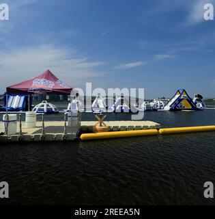 AquaPark water play. The Barrage, Cardiff Bay. Summer 2022.July 2023 ...