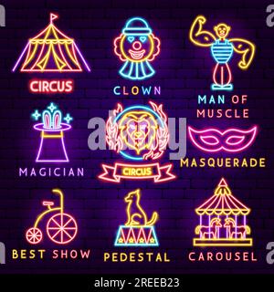 Circus Label Set Stock Vector
