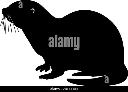 Otter silhouette isolated. Vector illustration Stock Vector