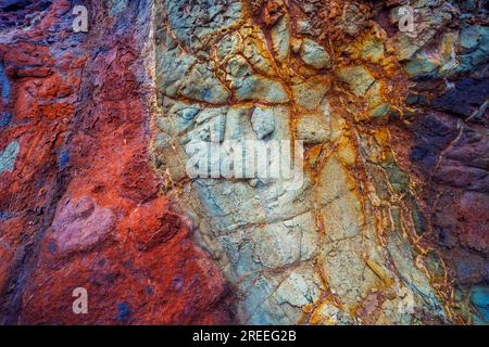 Colorful pattern in the rock. Natural background Stock Photo