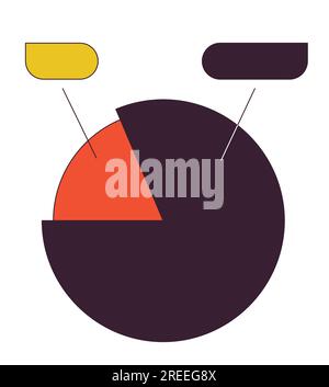 Pie chart with labels flat line color isolated vector object Stock Vector