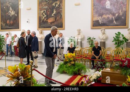 Rome, . 27th July, 2023. 07/27/2023 Rome, Campidoglio hall of the Protomoteca Camera Ardente for Andrea Purgatori. Ps the photo can be used in respect of the context in which it was taken, and without defamatory intent of the decorum of the people represented. Credit: Independent Photo Agency/Alamy Live News Stock Photo