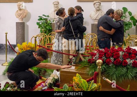 Rome, . 27th July, 2023. 07/27/2023 Rome, Campidoglio hall of the Protomoteca Camera Ardente for Andrea Purgatori. Ps the photo can be used in respect of the context in which it was taken, and without defamatory intent of the decorum of the people represented. Credit: Independent Photo Agency/Alamy Live News Stock Photo