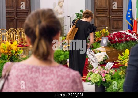 Rome, . 27th July, 2023. 07/27/2023 Rome, Campidoglio hall of the Protomoteca Camera Ardente for Andrea Purgatori. Ps the photo can be used in respect of the context in which it was taken, and without defamatory intent of the decorum of the people represented. Credit: Independent Photo Agency/Alamy Live News Stock Photo