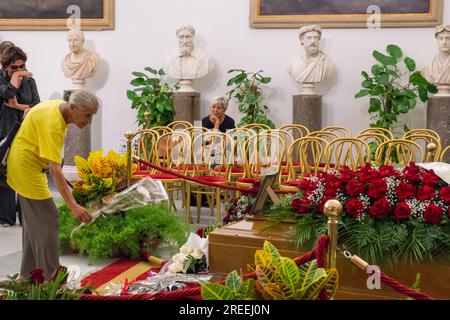 Rome, . 27th July, 2023. 07/27/2023 Rome, Campidoglio hall of the Protomoteca Camera Ardente for Andrea Purgatori. Ps the photo can be used in respect of the context in which it was taken, and without defamatory intent of the decorum of the people represented. Credit: Independent Photo Agency/Alamy Live News Stock Photo