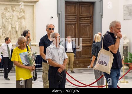 Rome, . 27th July, 2023. 07/27/2023 Rome, Campidoglio hall of the Protomoteca Camera Ardente for Andrea Purgatori. Ps the photo can be used in respect of the context in which it was taken, and without defamatory intent of the decorum of the people represented. Credit: Independent Photo Agency/Alamy Live News Stock Photo